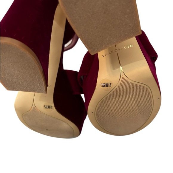 Vince Camuto Velvet platform magenta dress sandals new 8.5 retro 70’s - Picture 7 of 9